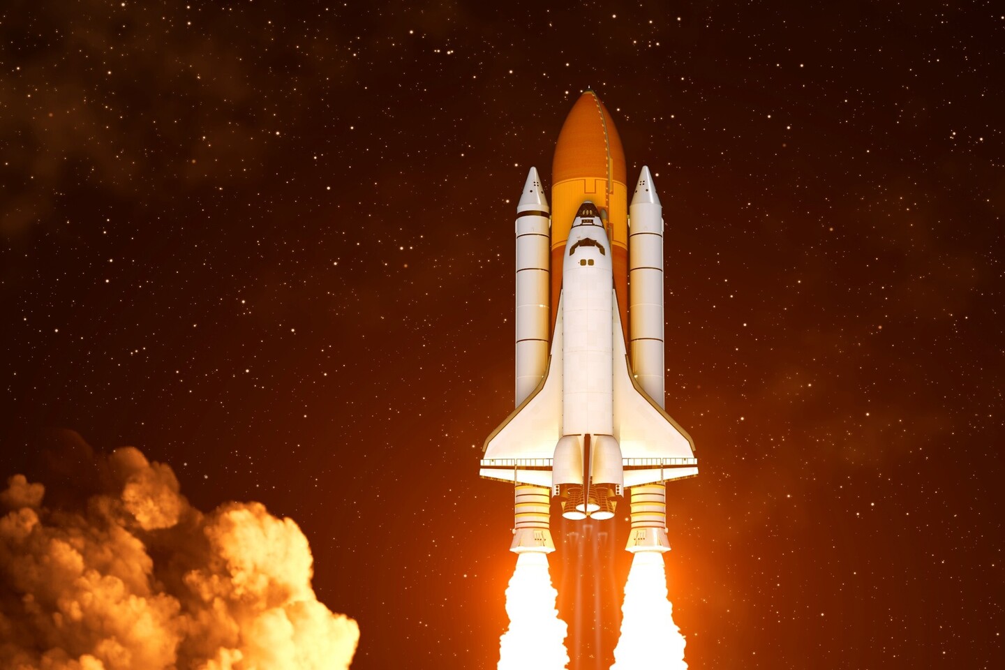 Raketenstart symbolisiert Microsoft Copilot Rollout und Take-off