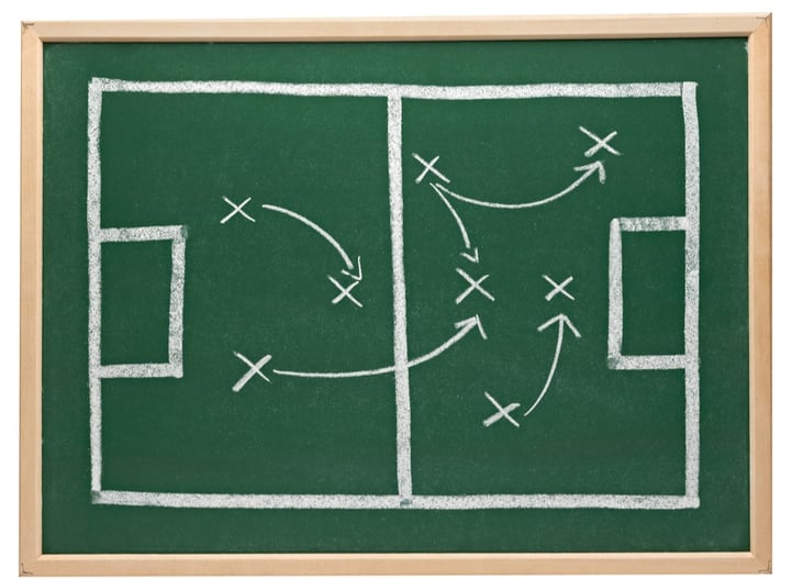 close up of a soccer tactics drawing on chalkboard-3-1