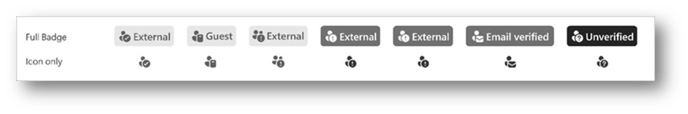 Screenshot: Vertrauensindikator für externe Personen in Microsoft Teams
