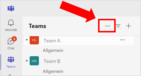 Bildliche Darstellung der Übersicht von Teams und Kanälen in Microsoft Teams